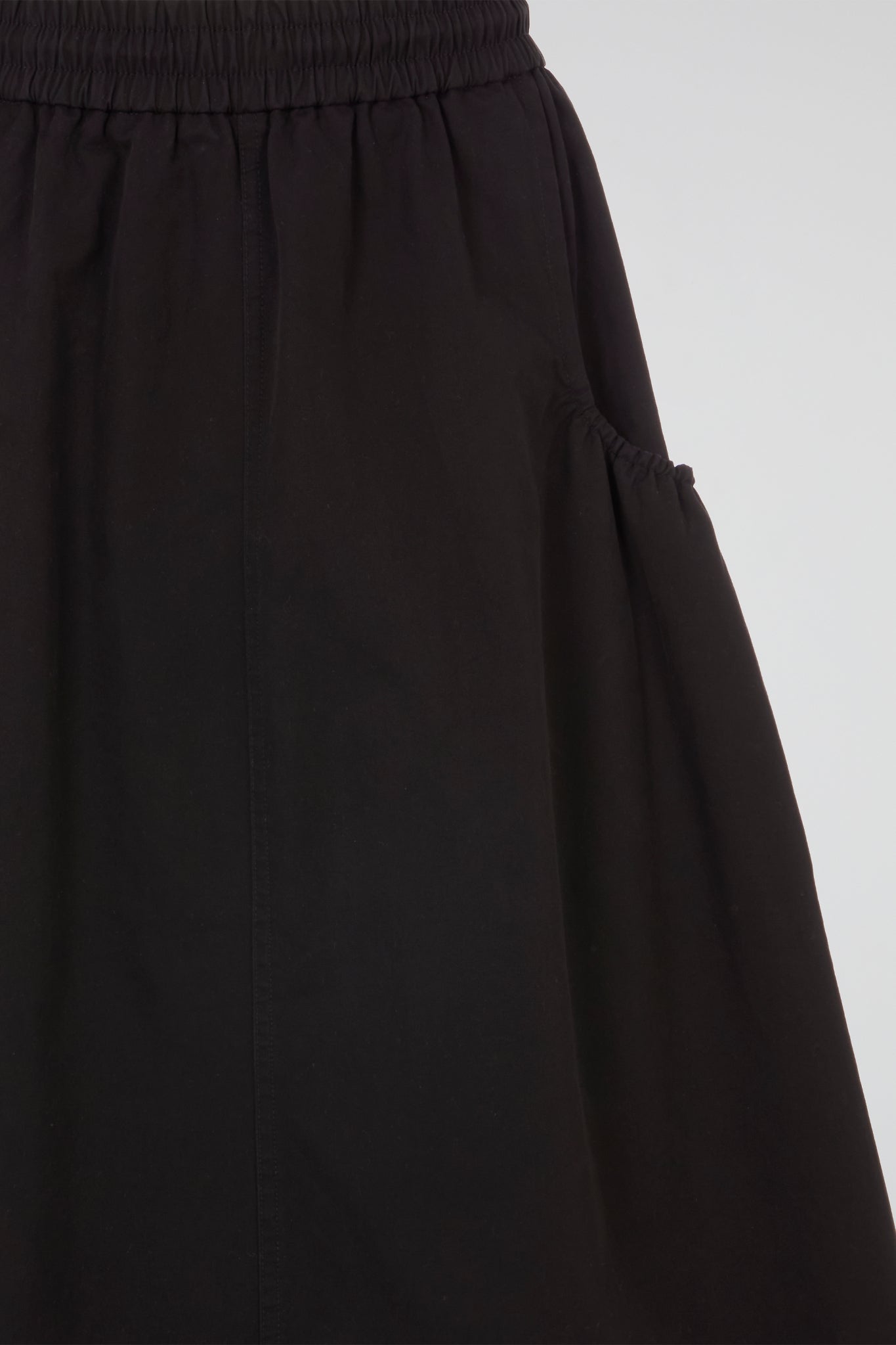 Black Architectural Midi Skirt