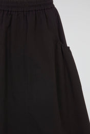 Black Architectural Midi Skirt