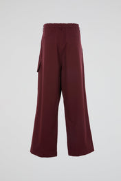 Burgundy Pleated Cargo Trousers