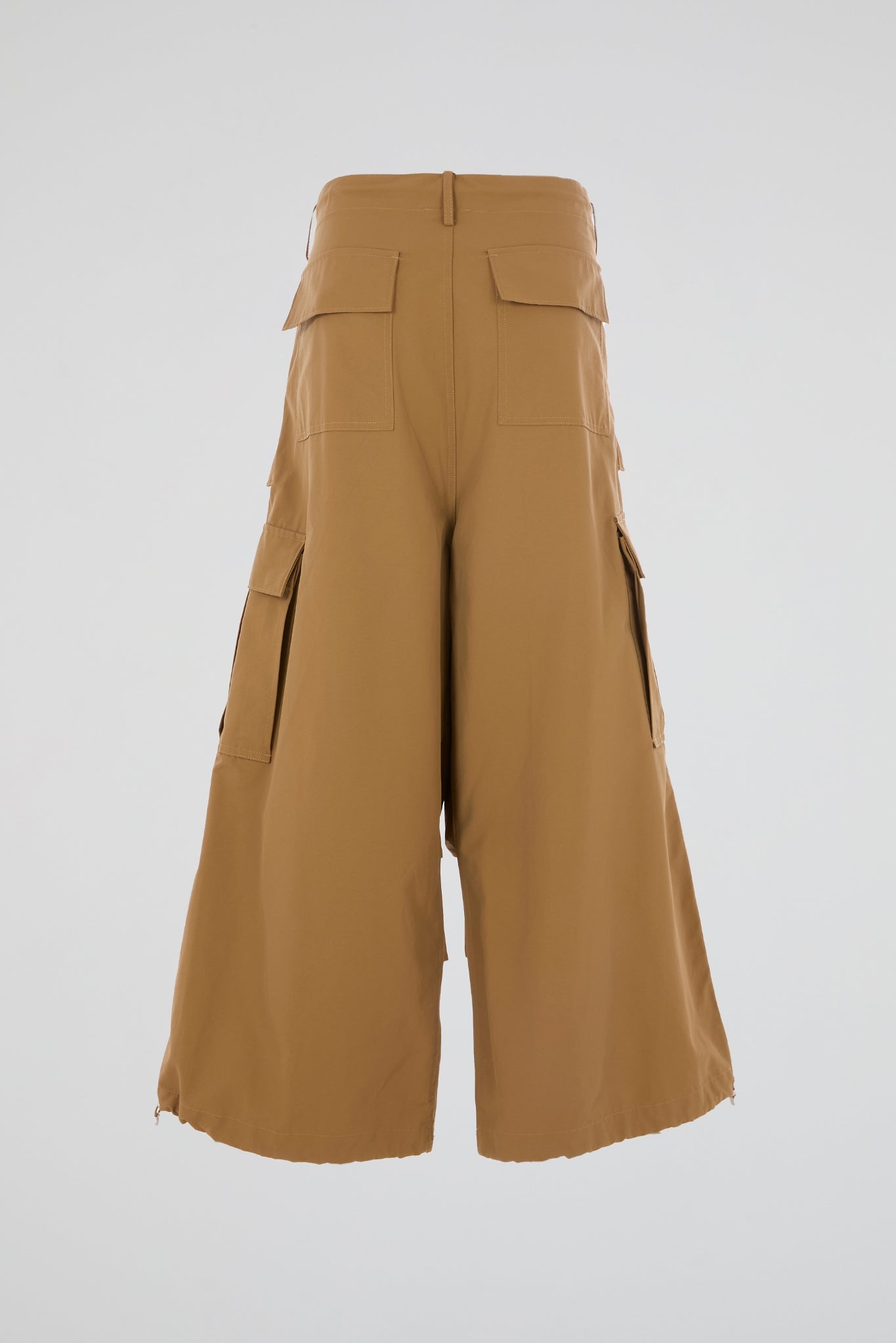 Brown Wraparound Wide-Leg Cargo Trousers