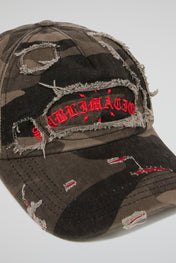 Charcoal Camo Distressed Cap