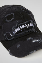 Black Camo Distressed Cap