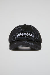 Black Camo Distressed Cap