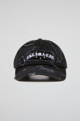 Black Camo Distressed Cap