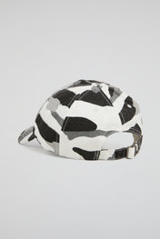Black White Camo Distressed Ball Cap