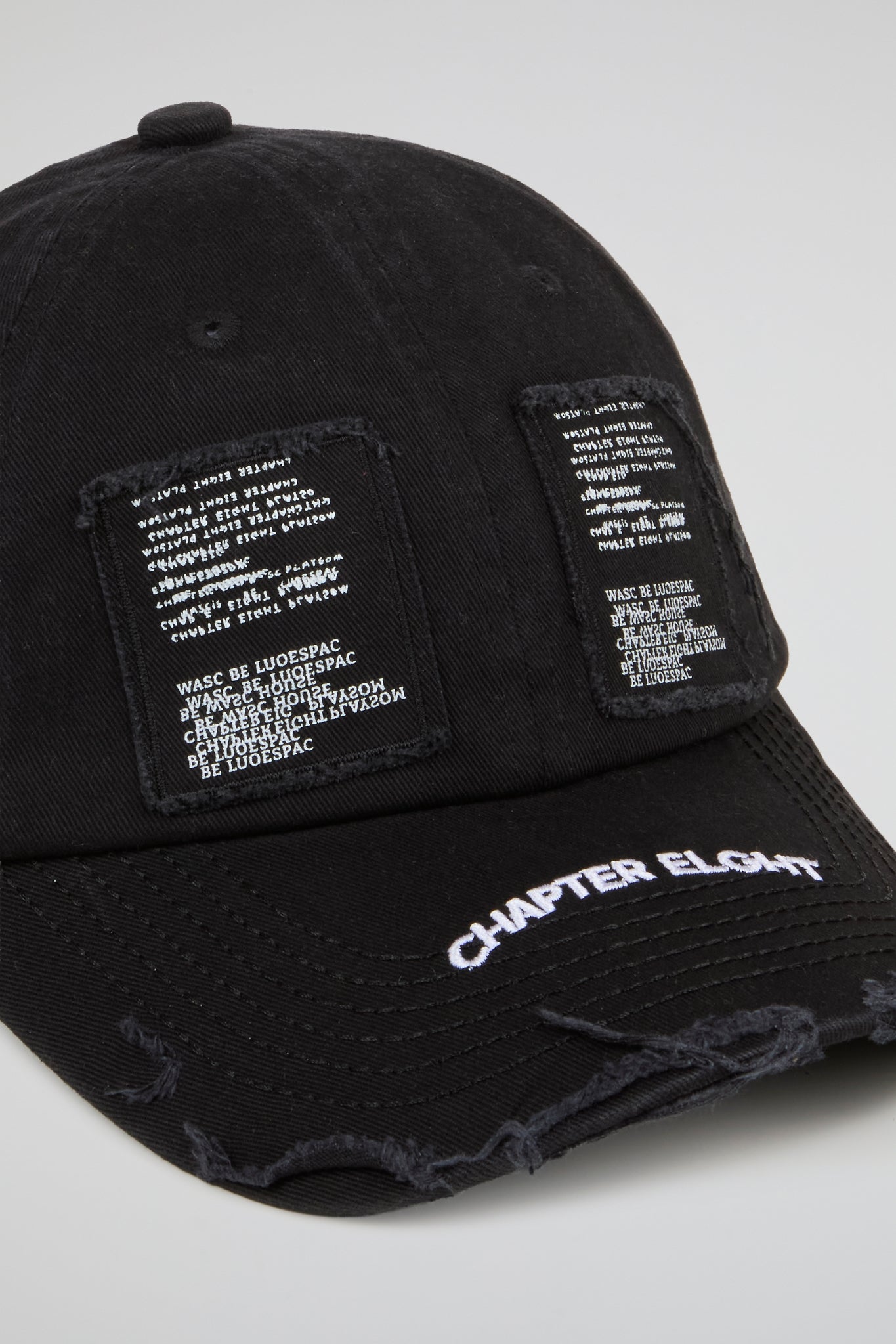 Black Distressed Ball Cap