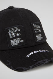 Black Distressed Ball Cap