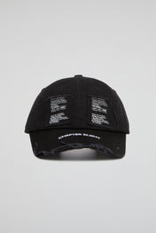 Black Distressed Ball Cap