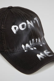Coal Black Distressed Dad Cap