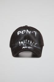 Coal Black Distressed Dad Cap