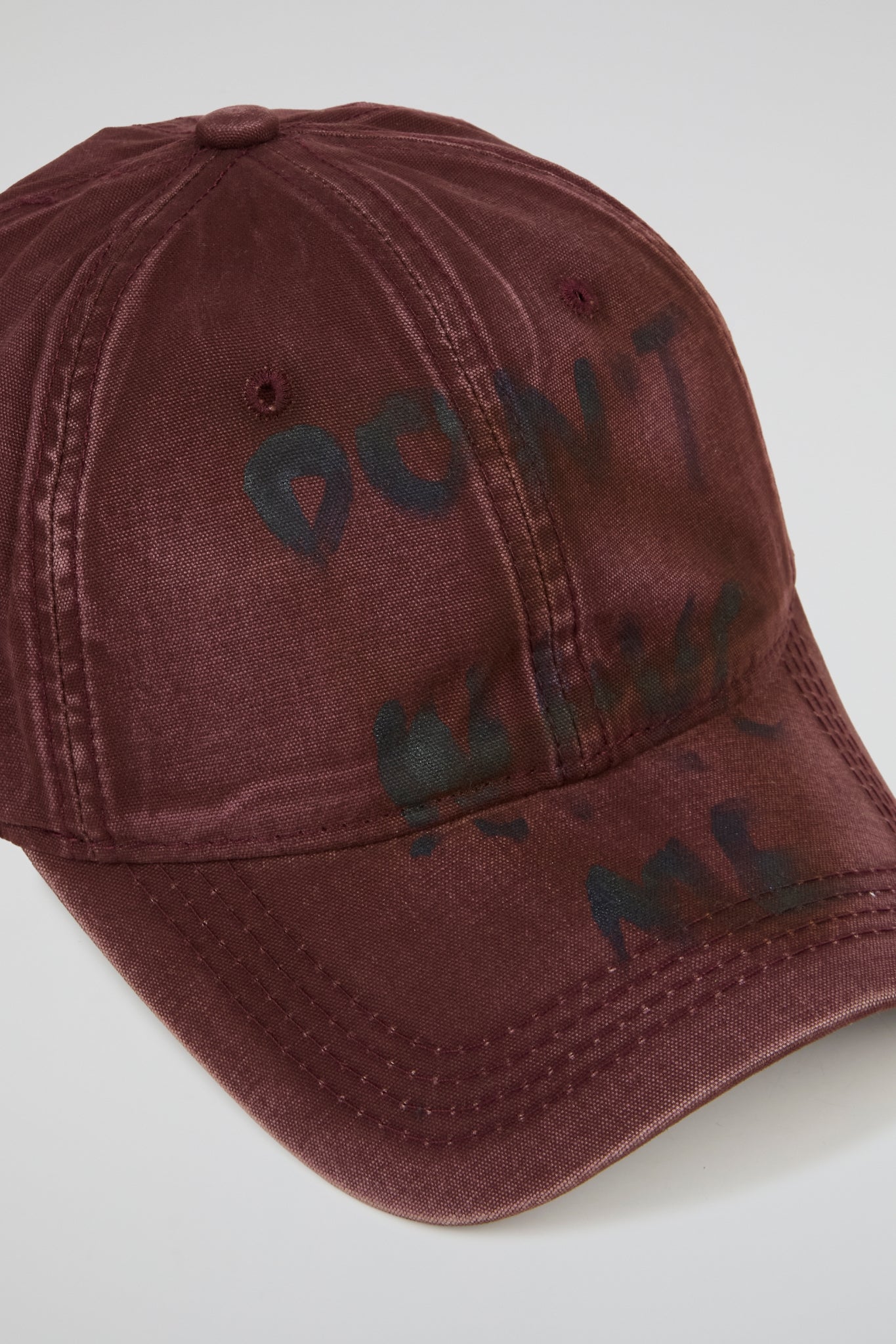 Deep Wine Distressed Dad Cap