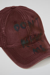 Deep Wine Distressed Dad Cap