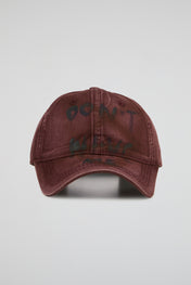 Deep Wine Distressed Dad Cap