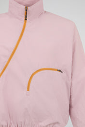Pink Asymmetric Zip Track Jacket