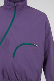 Purple Asymmetric Zip Track Jacket