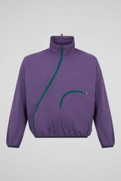 Purple Asymmetric Zip Track Jacket