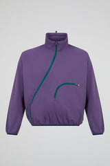 Purple Asymmetric Zip Track Jacket