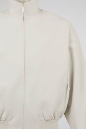 Cream Zip Bomber Jacket