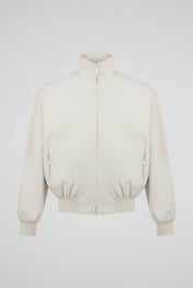 Cream Zip Bomber Jacket