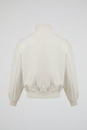 Cream Zip Bomber Jacket