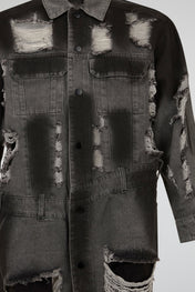 Black Deconstructed Denim Jacket