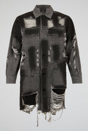Black Deconstructed Denim Jacket