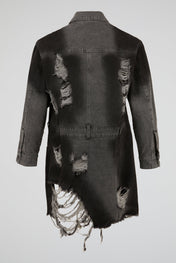 Black Deconstructed Denim Jacket