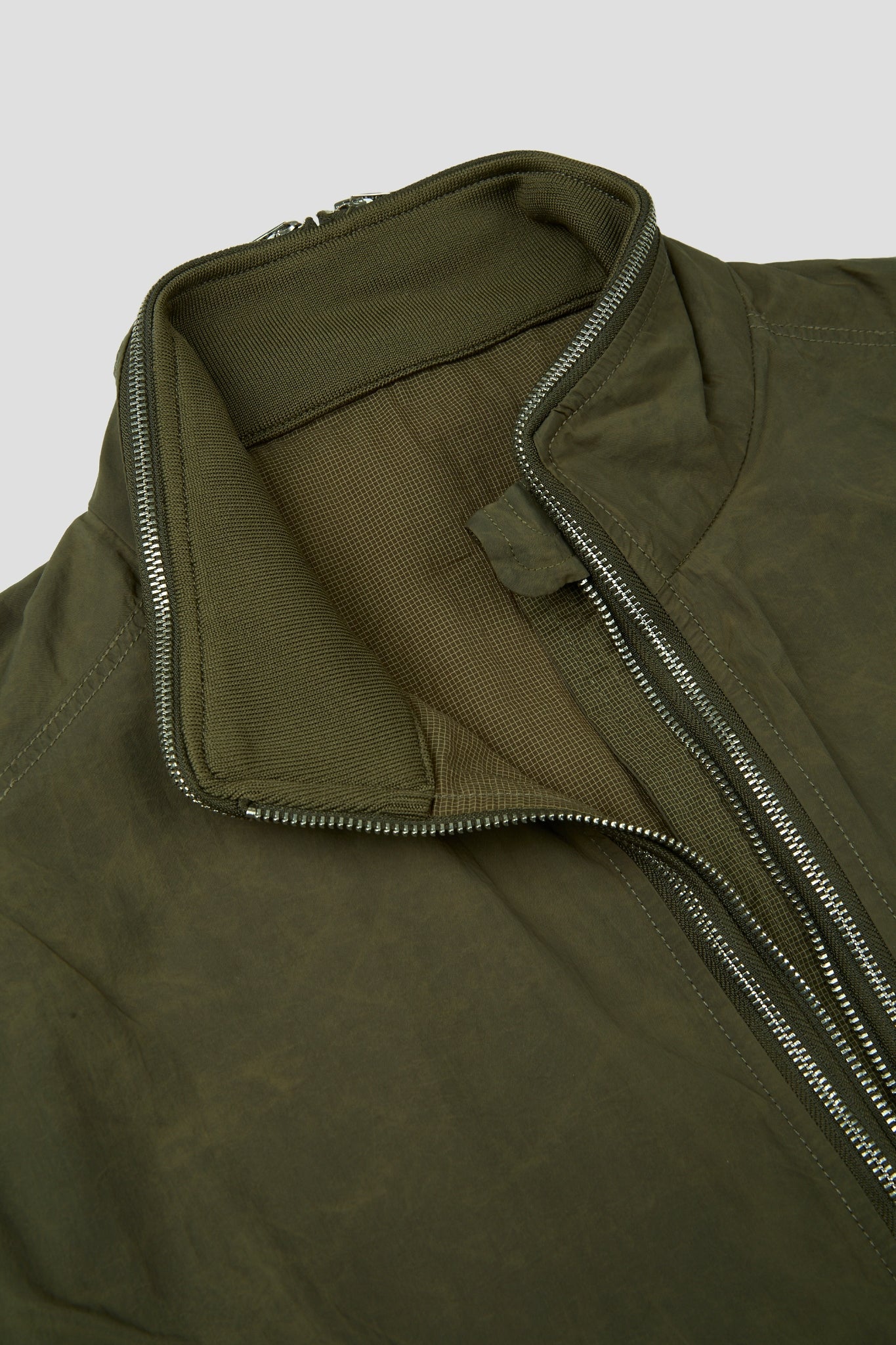 Green Zip Inside Shirt Jacket