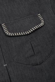 Mandarin Collar Overshirt Black