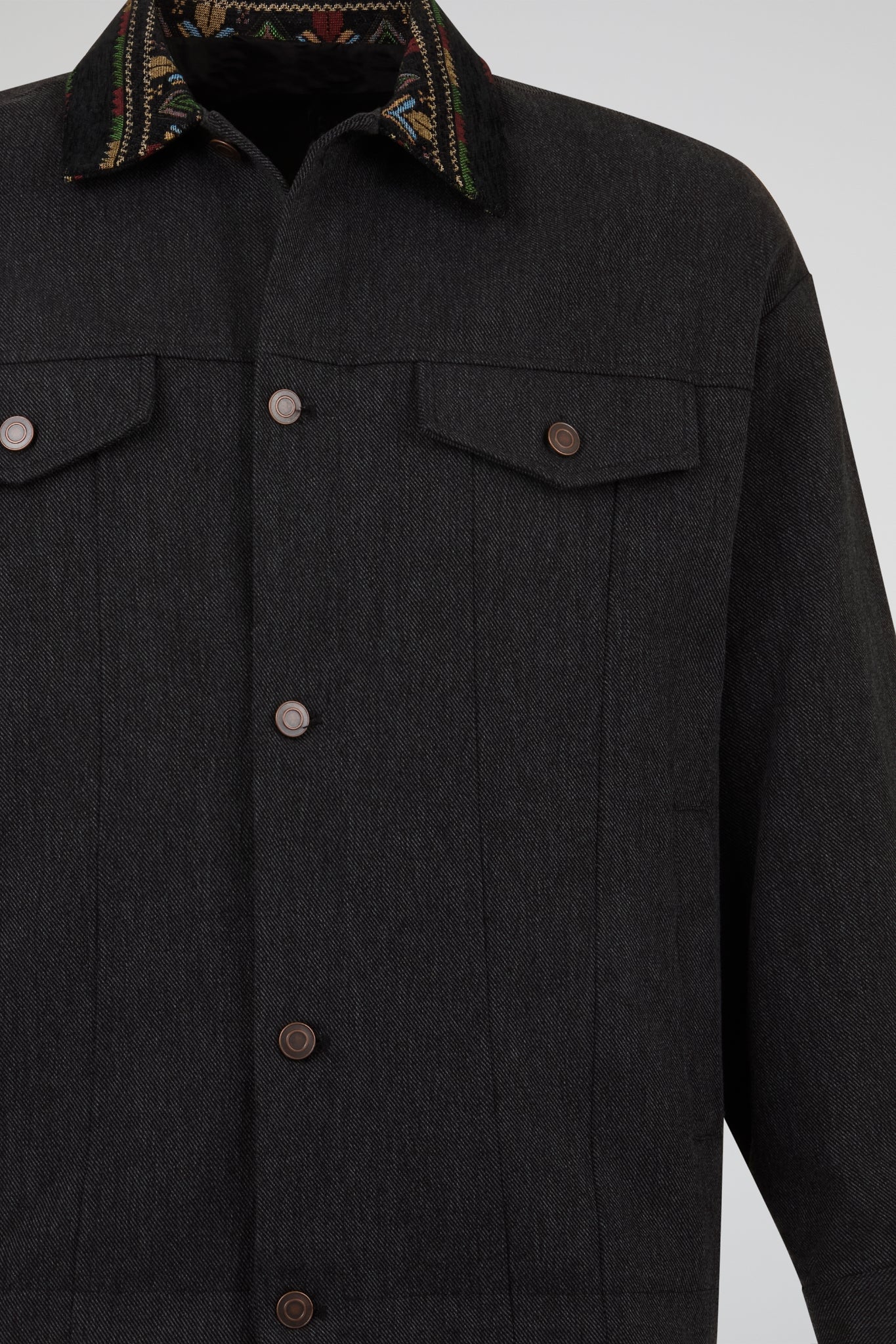 Embroidered Collar Utility Jacket