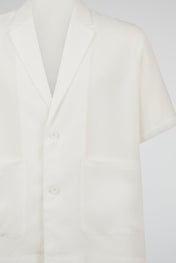 White Asymmetric Draped Blazer