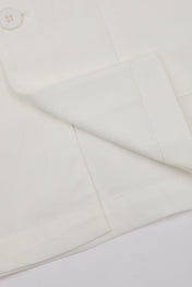 White Asymmetric Draped Blazer
