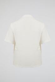 White Asymmetric Draped Blazer