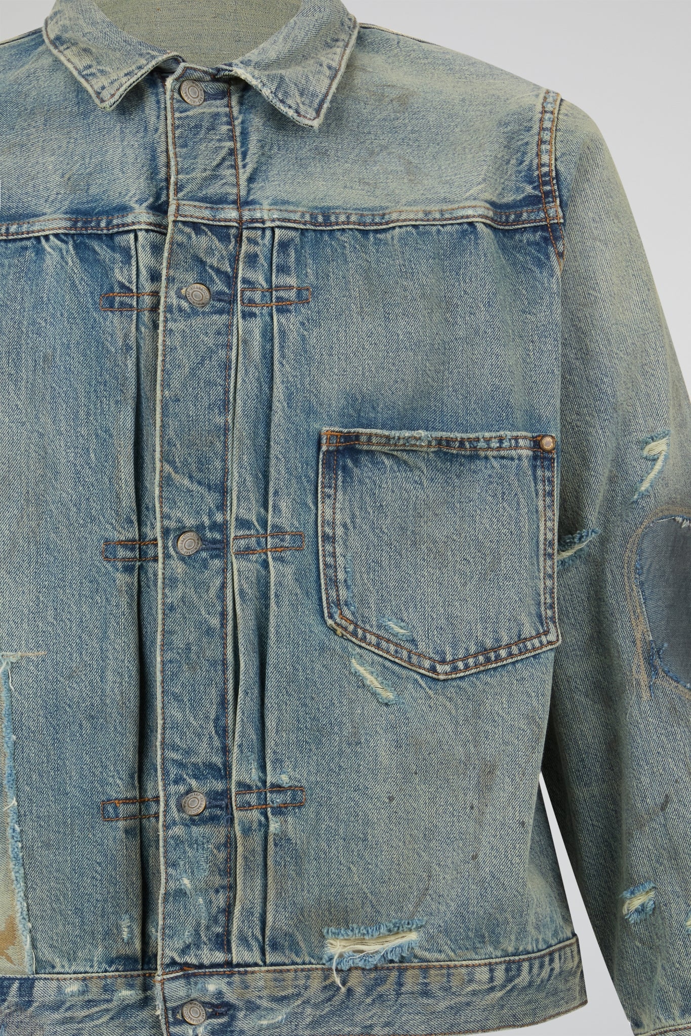 Distressed Indigo Denim Jacket