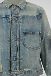 Distressed Indigo Denim Jacket