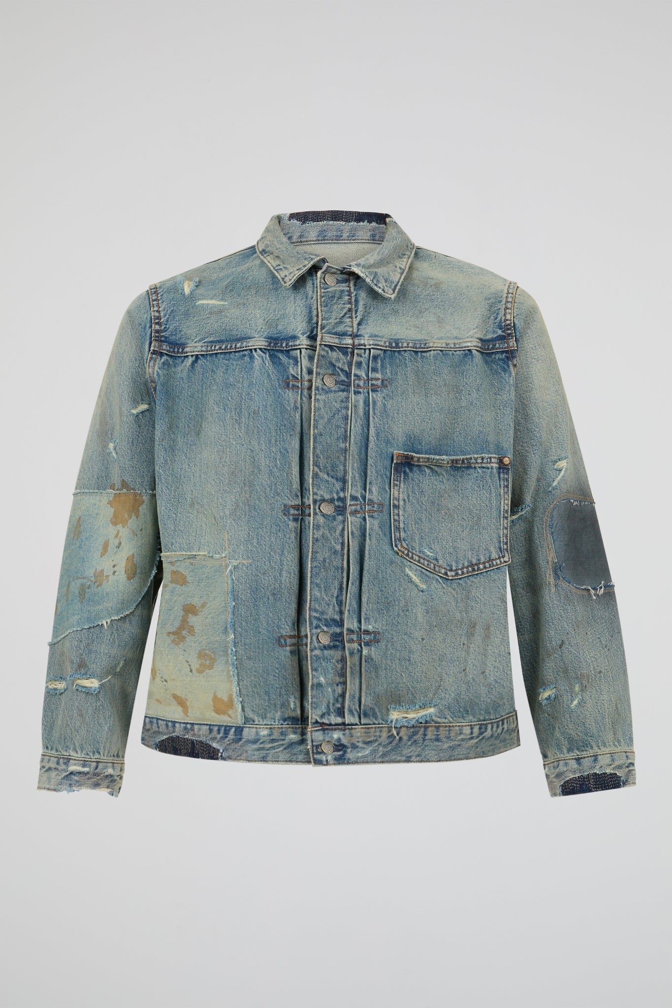 Distressed Indigo Denim Jacket