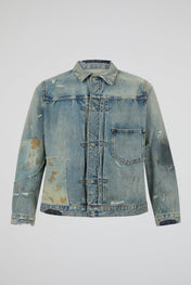 Distressed Indigo Denim Jacket