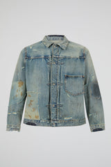Distressed Indigo Denim Jacket