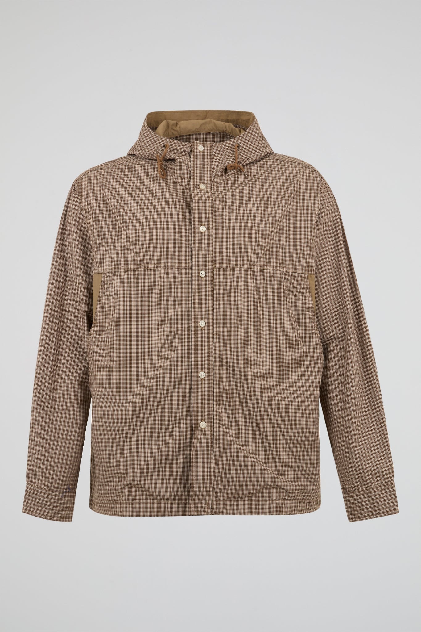 Micro Check Hooded Shirt Jacket