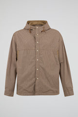 Micro Check Hooded Shirt Jacket