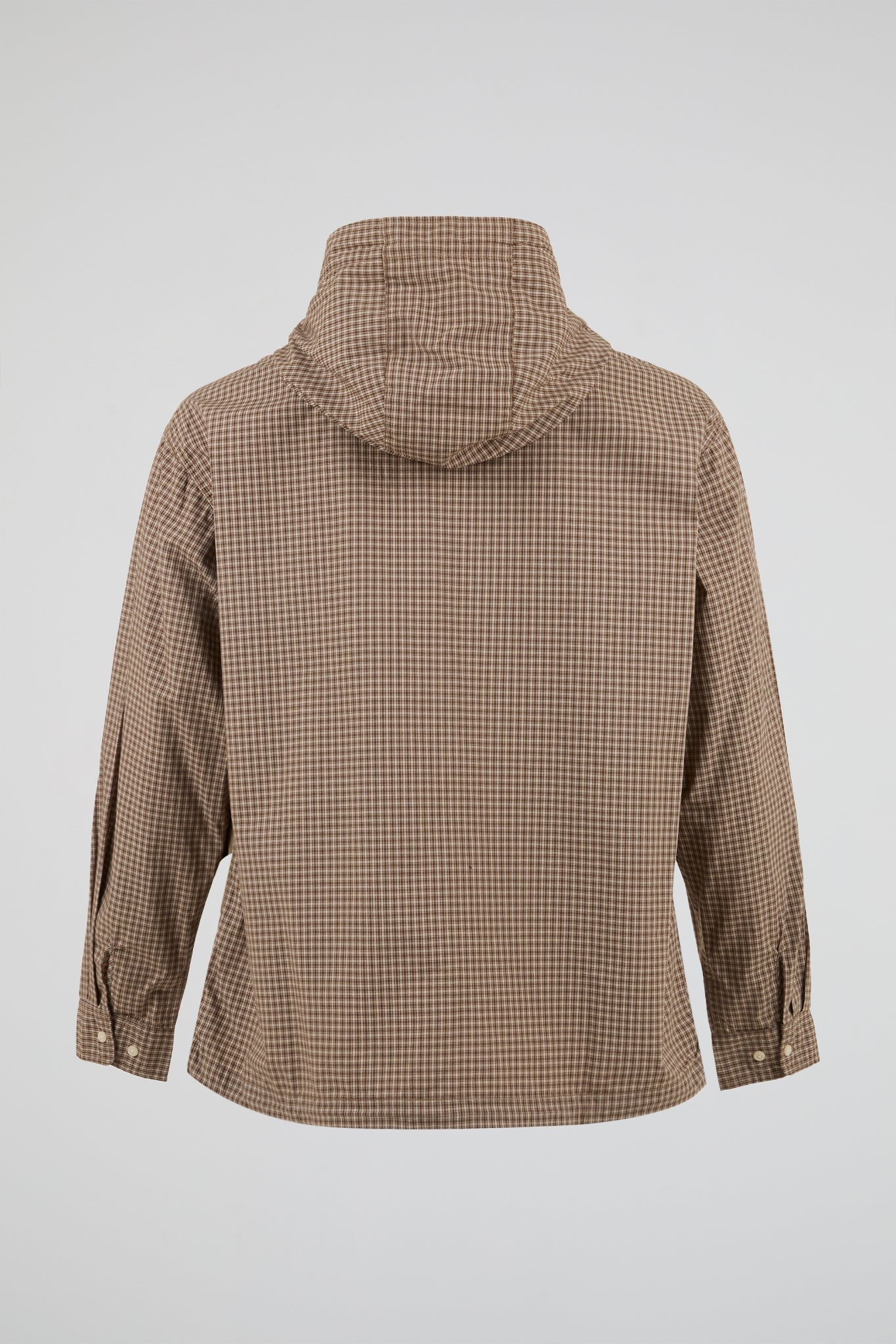 Micro Check Hooded Shirt Jacket