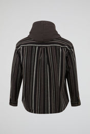 Striped Utility Hooded Overshirt