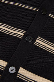 Striped V-Neck Knit Cardigan
