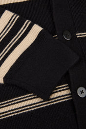 Striped V-Neck Knit Cardigan