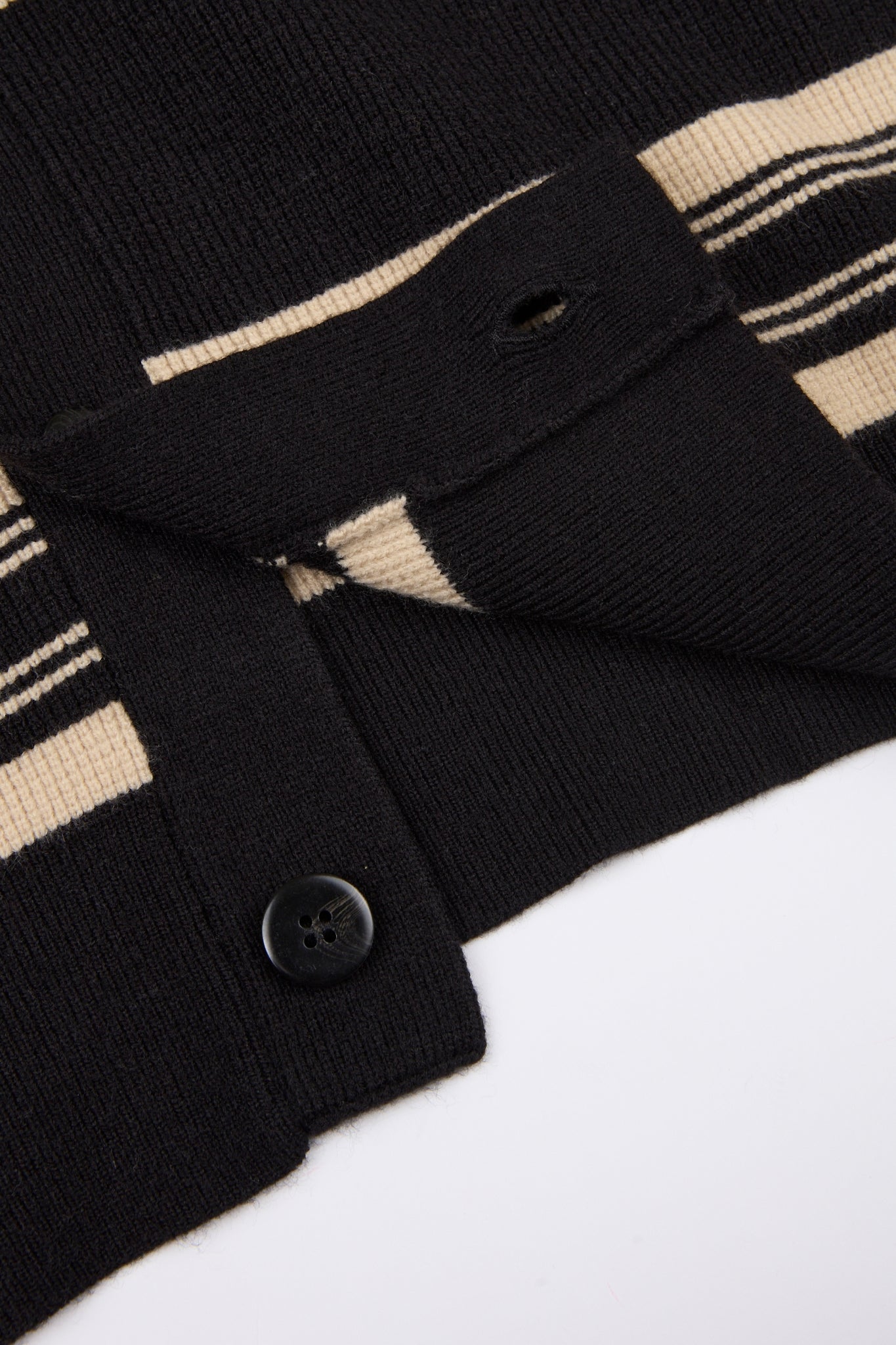 Striped V-Neck Knit Cardigan