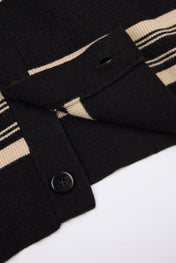 Striped V-Neck Knit Cardigan