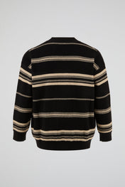 Striped V-Neck Knit Cardigan