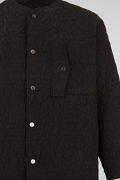 Black Quilted Utility Long Sleeves Shirt
