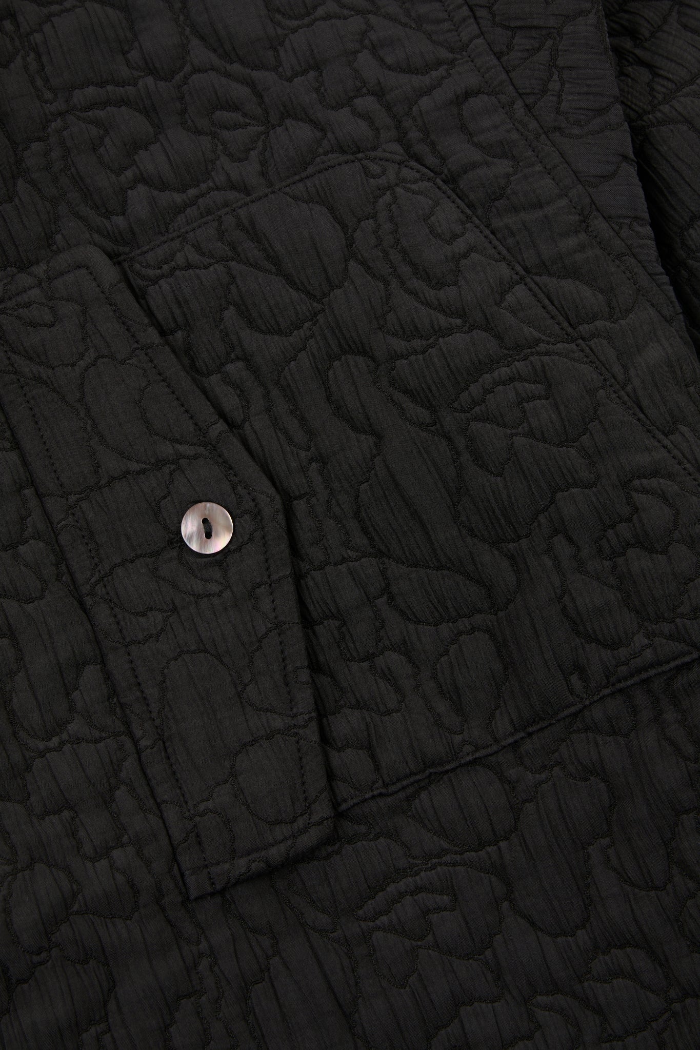 Black Quilted Utility Long Sleeves Shirt