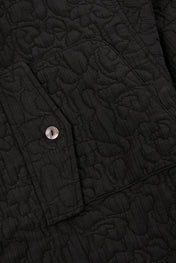 Black Quilted Utility Long Sleeves Shirt